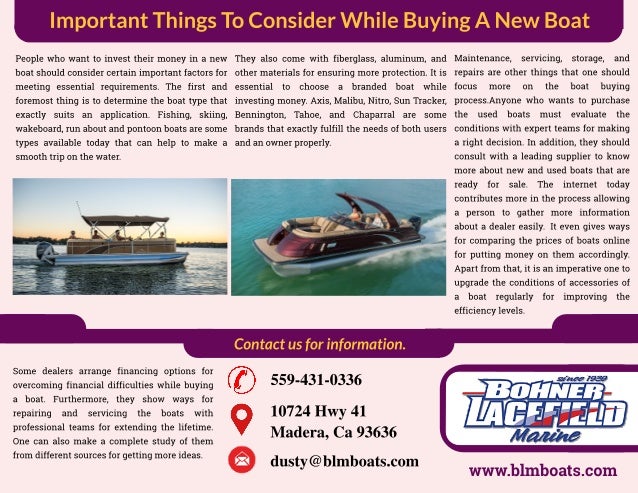 Important Things To Consider While Buying A New Boat