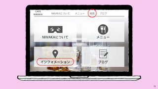 76
CAFE
NIWAKA
NIWAKAについて　　メニュー　　地図　　ブログ
 