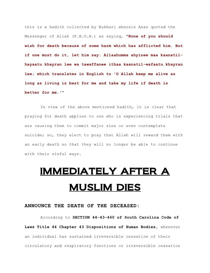 important aspects concerning death ghusl shrouding and burial of t