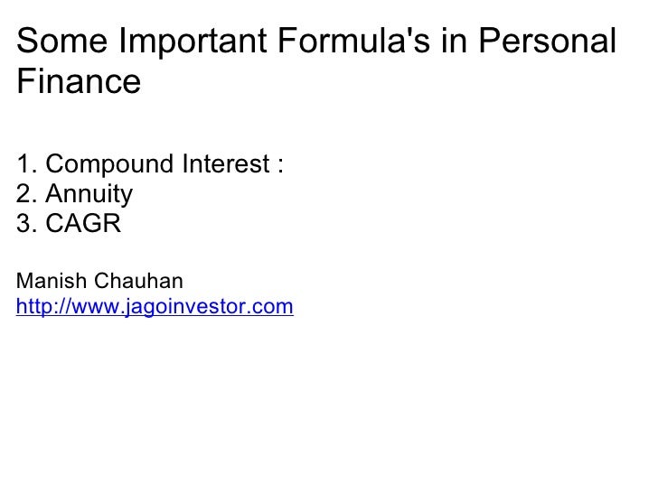 important calculations in personal finance personal finance calculations