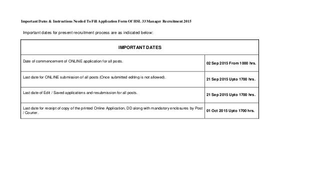 important dates instructions needed to fill application form of hsl dates form