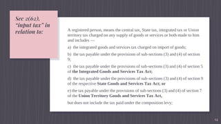 Important Definition of terms under CGST law