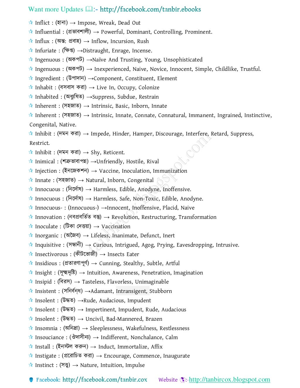 Important English Words For Bank Exams