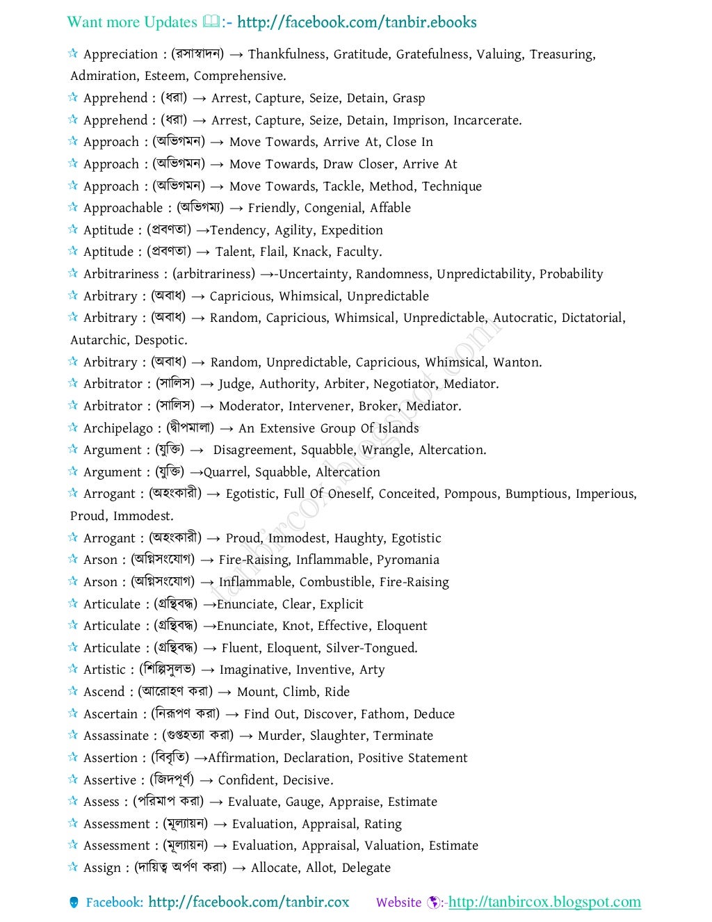 Important English Words For Bank Exams