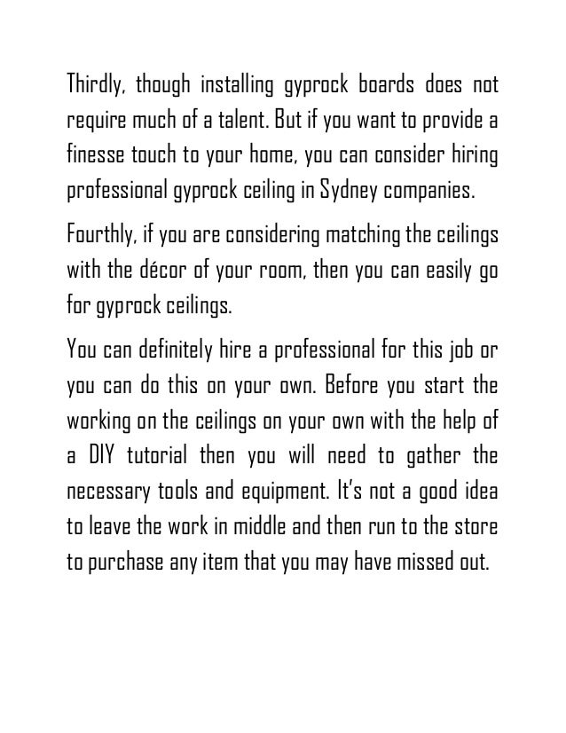 Important Facts About Gyprock Ceiling