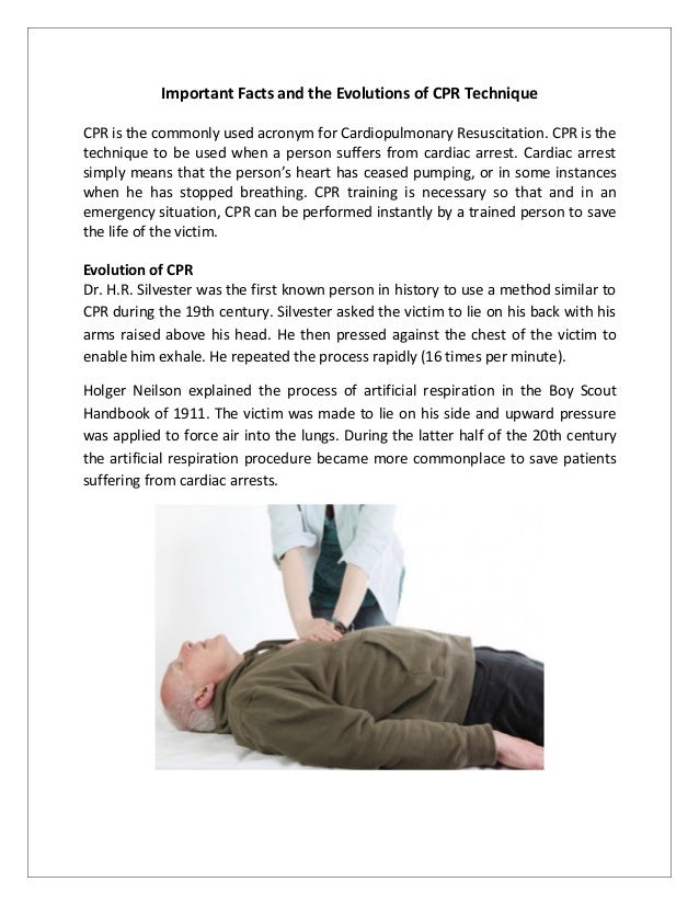 Important facts and the evolutions of cpr technique