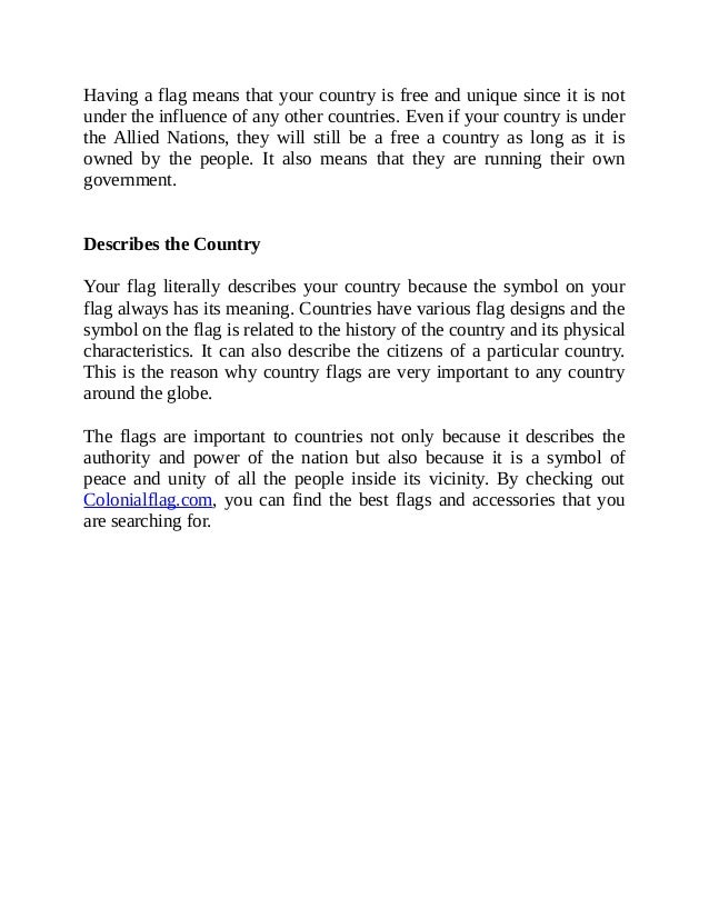 Important Facts on the Importance of your Country Flags