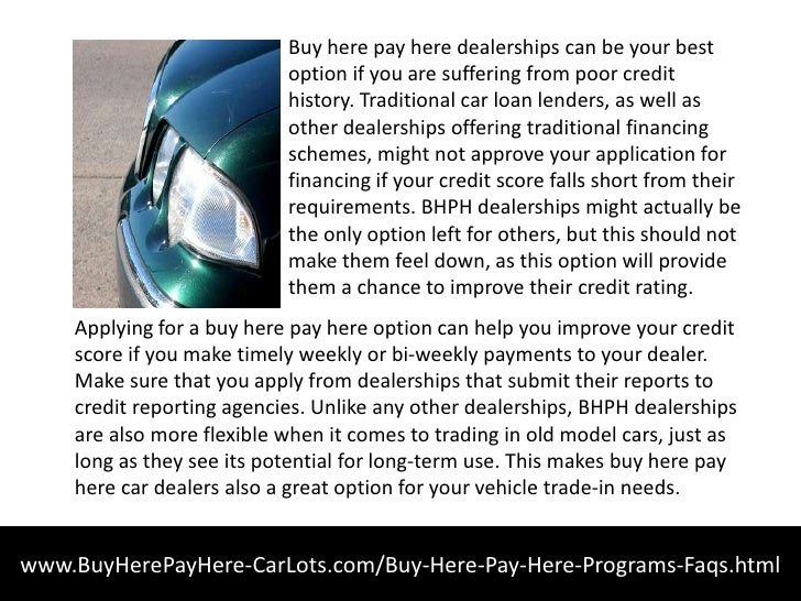Important facts you need to know about buy here pay here car dealers