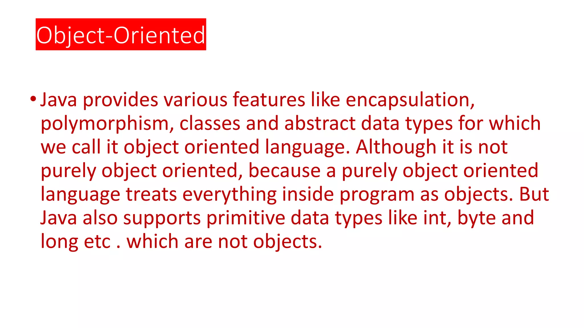 Important features of java ppt