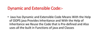 Important features of java | PPTX | Computing | Technology & Computing