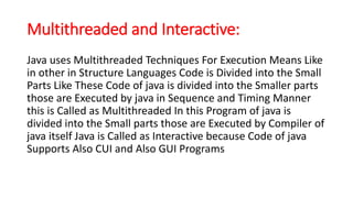 Important features of java | PPTX | Computing | Technology & Computing