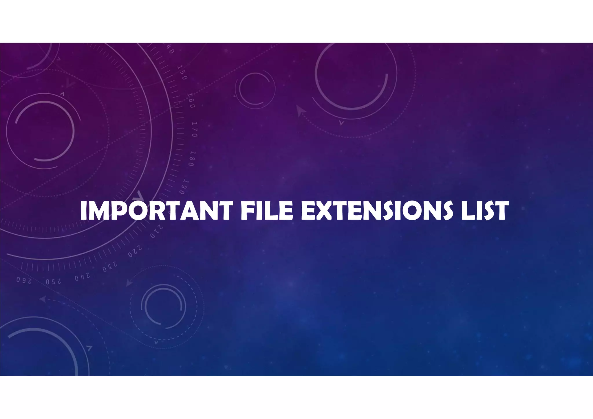 Important file extensions | PPT