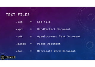 Important file extensions | PPT