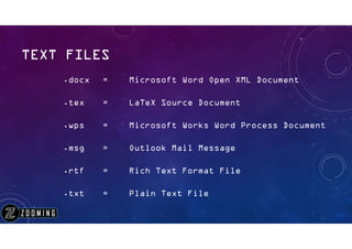 Important file extensions | PDF | Web Design and HTML | Internet