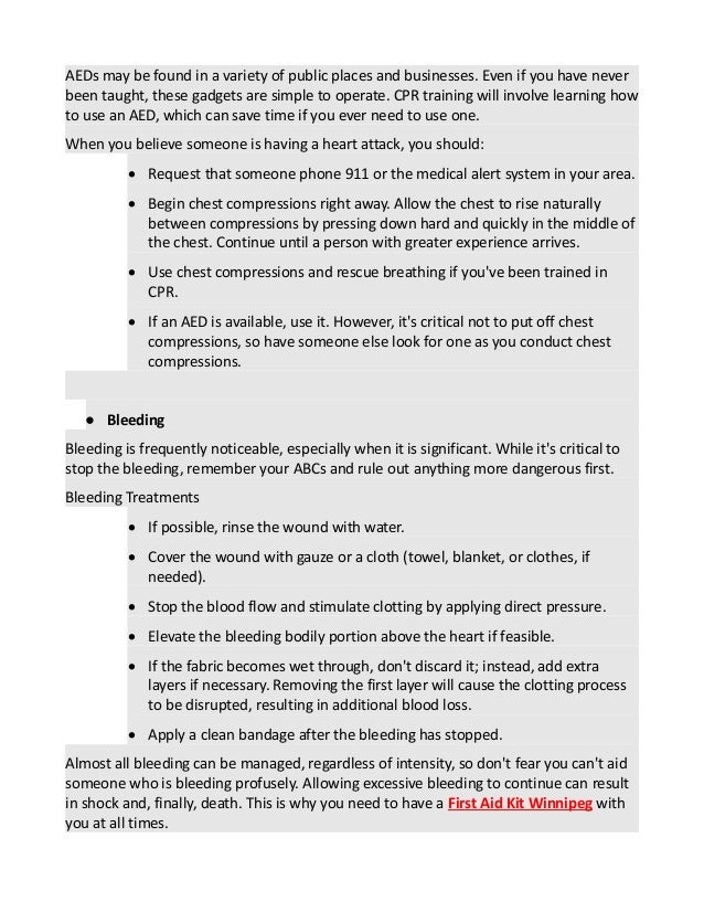 Important first aid training winnipeg has procedures that you need to know