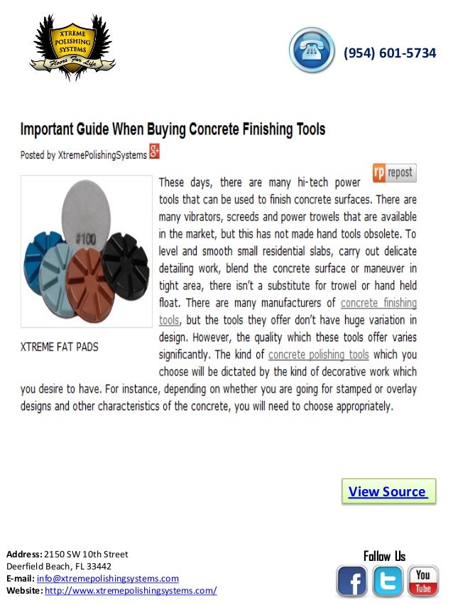 Important Guide When Buying Concrete Finishing Tools