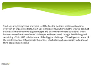 Important HR Policies for Start-up Company in India.pptx