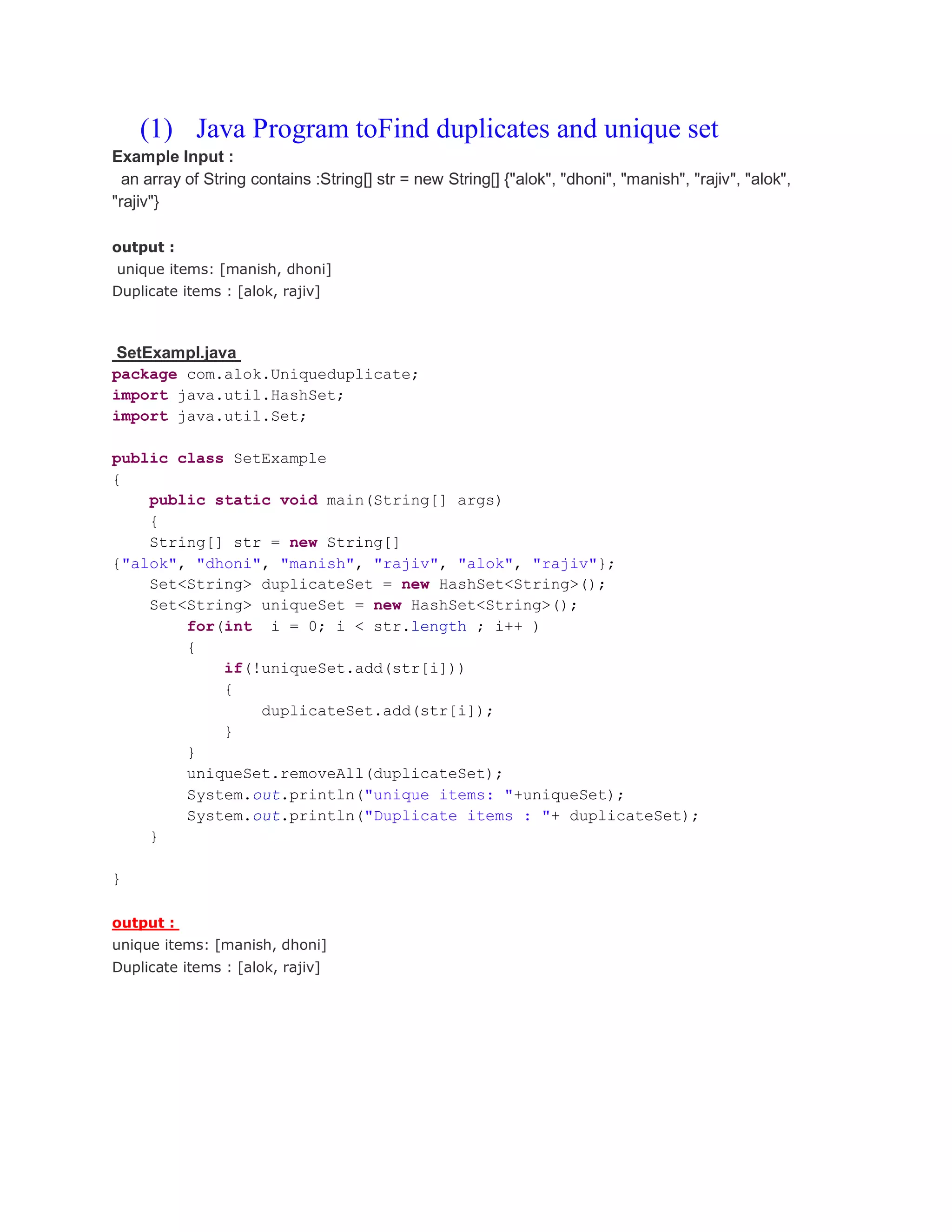 Important java programs collection file pdf