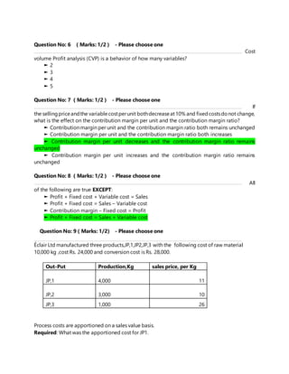 Important mcqs for final Managerial Accounting | DOCX