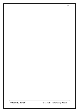 Pakistan Studies Compiled by: Hafiz Ashfaq Ahmad
211
 