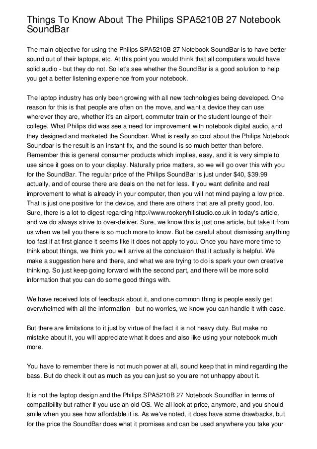 philips notebook soundbar