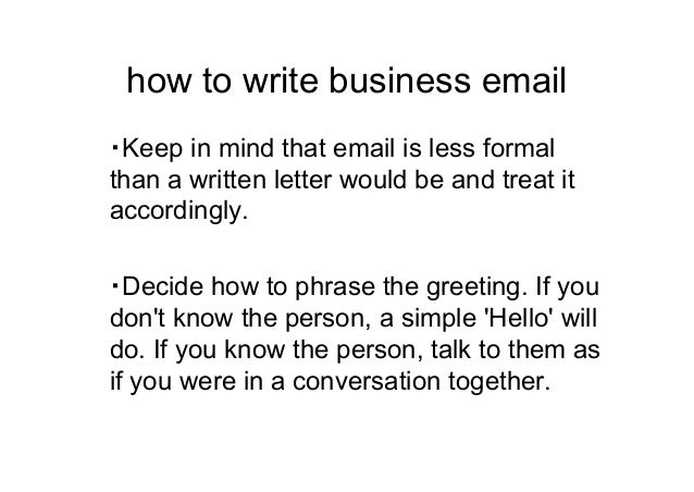 how to write a business email