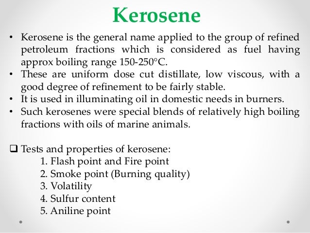 Kerosene physical chemical properties