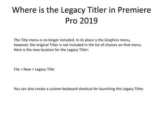 adobe premiere pro cc 2014 how to add title slide adobe premiere pro cc 2014 how to add title slide