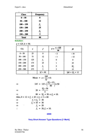 Important questions for class 10 maths chapter 14 statistics with ...