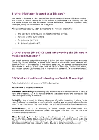 Important questions on mobile computing | PDF