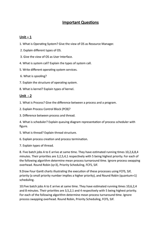 Important questions from operating syste pdf