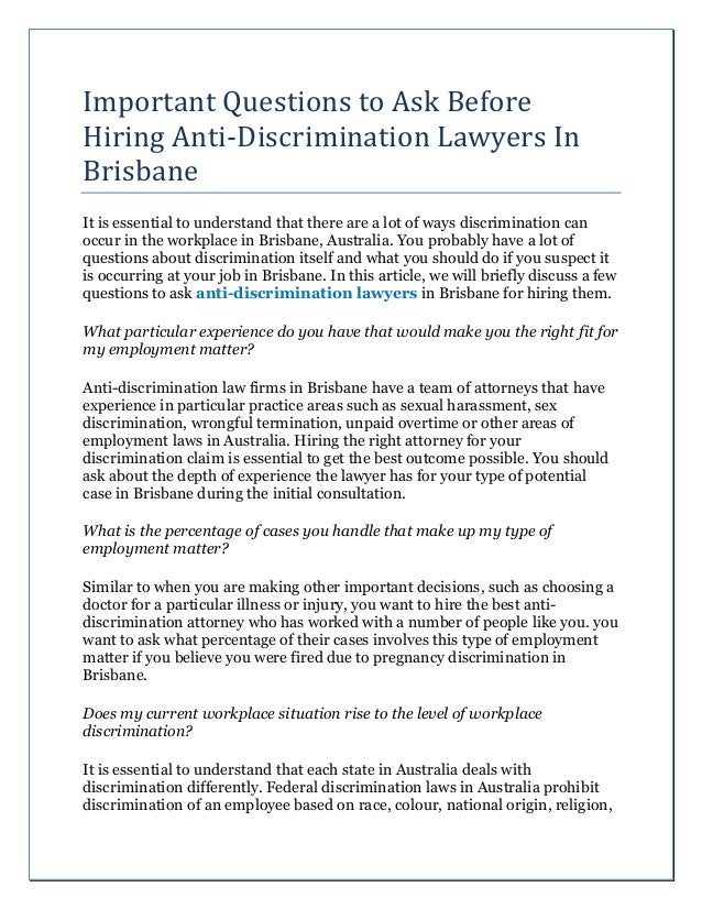 Important questions to ask before hiring anti discrimination ... Important questions to ask before hiring anti discrimination ...