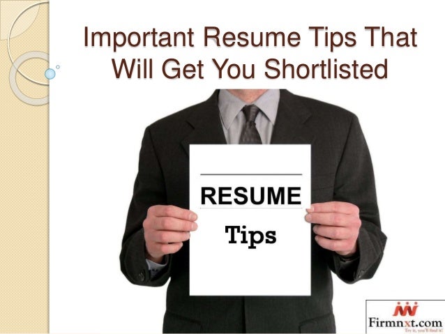 important resume tips