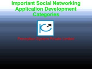 Important Social Networking
Application Development
Categories
Perception System Private Limited
 