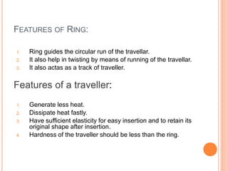 Important parts on ring frame | PPTX