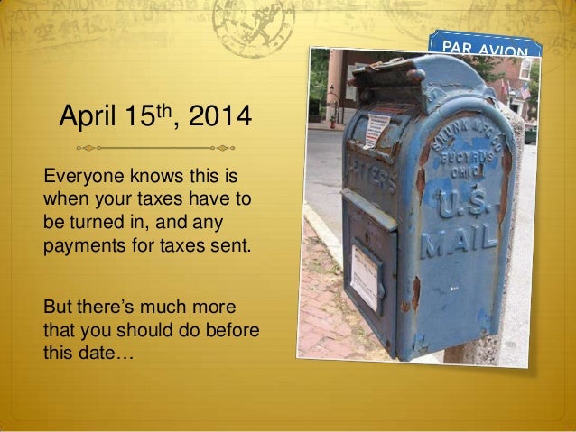 Filing Taxes in 2014