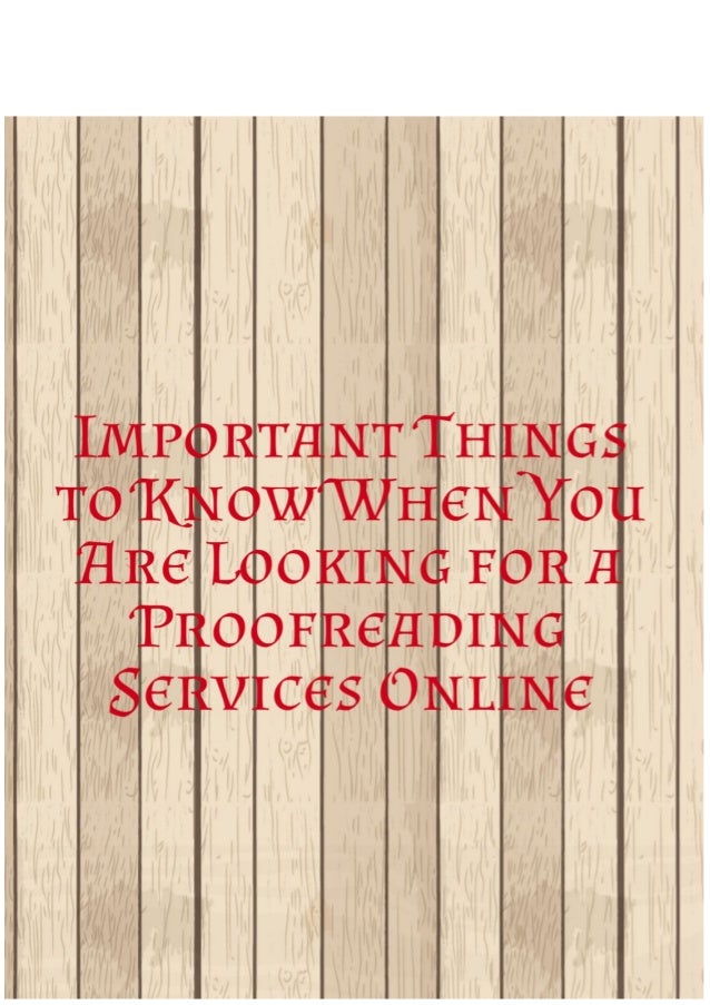 Proofreading services
