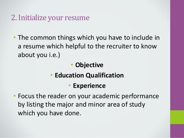 important things to include in a resumes