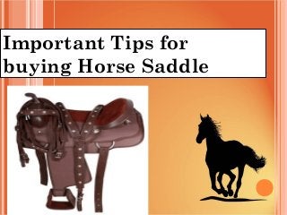 Important Tips for
buying Horse Saddle
 