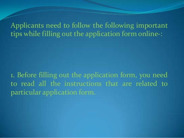 tips for completing application forms