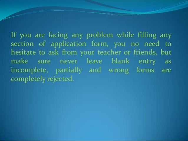 tips for completing application forms
