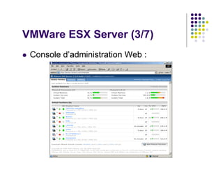 VMWare ESX Server (3/7)
 Console d’administration Web :
 