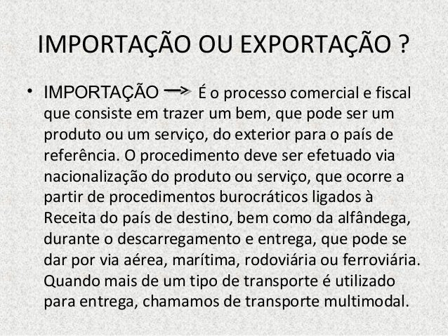 Importação e exportação