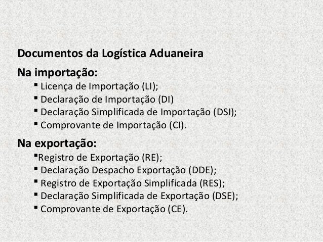 Importação e exportação