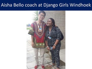 Aisha Bello coach at Django Girls Windhoek
 