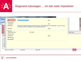 Gegevens toevoegen … en dan weer importeren openen in Word 