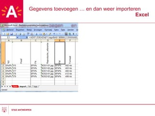 Gegevens toevoegen … en dan weer importeren Excel 
