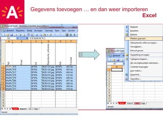 Gegevens toevoegen … en dan weer importeren Excel 