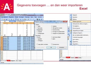 Gegevens toevoegen … en dan weer importeren Excel 