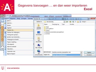 Gegevens toevoegen … en dan weer importeren Excel 